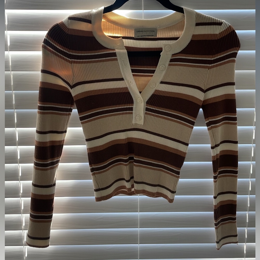 Cropped striped sweater